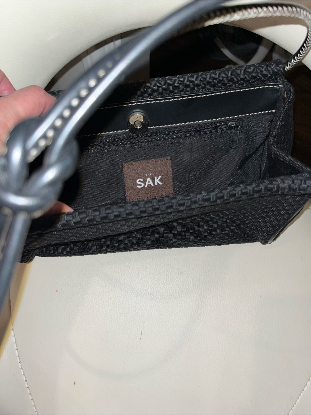 The Sak Black Woven Shoulder Bag